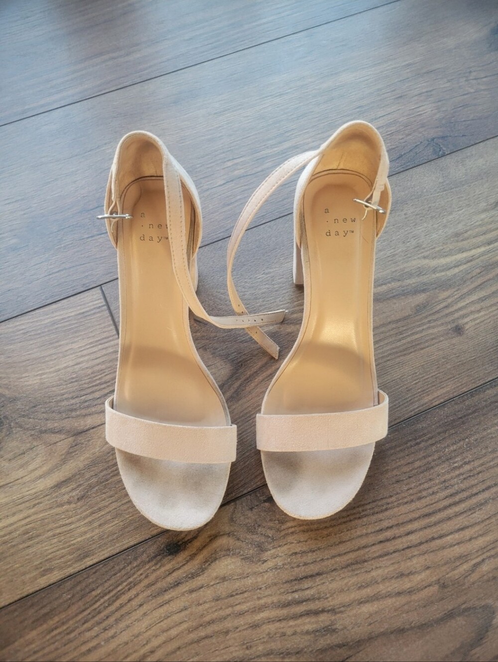 A New Day Ema Block Heel Sandal Blush Taupe Size 8.5